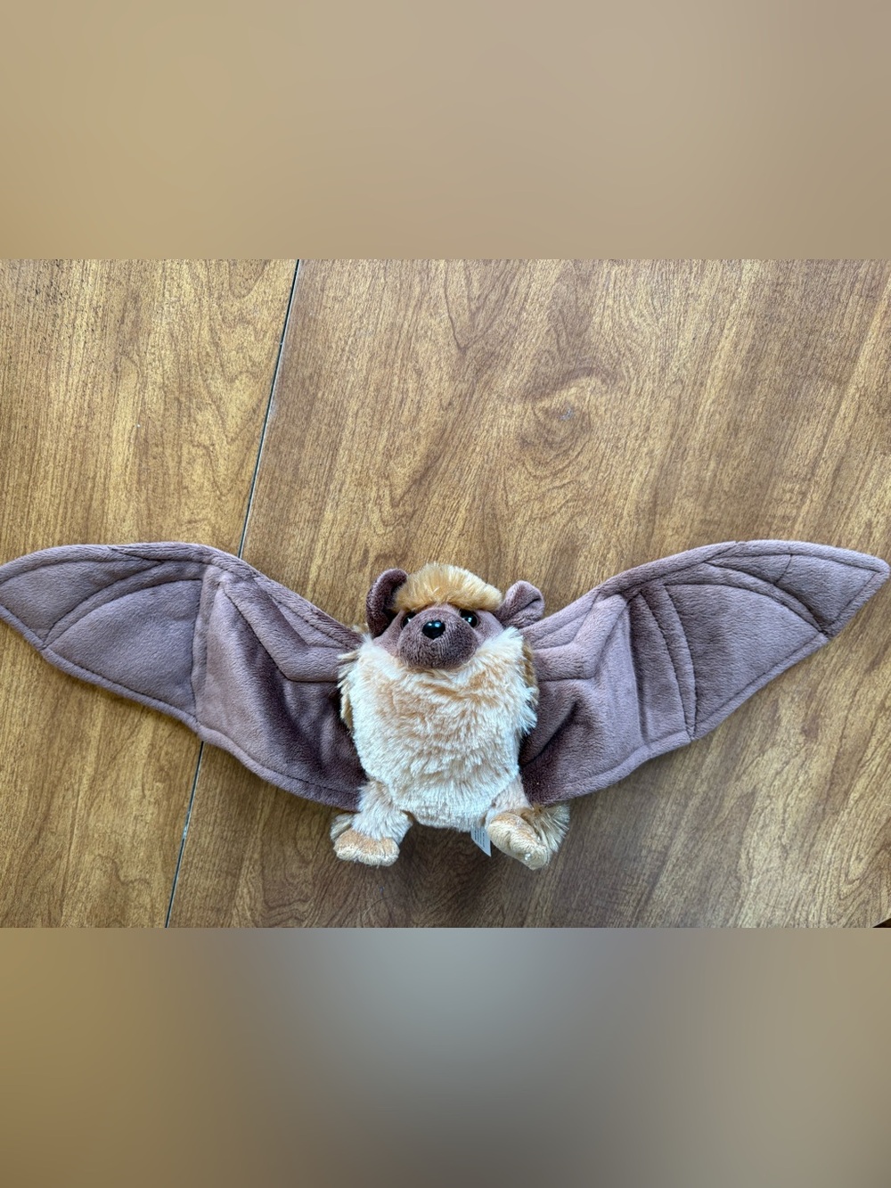 Wild Republic Plush Bat Toy - Brown and Tan